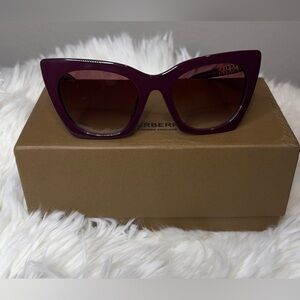 New. Burberry Burgundy Sunglasses